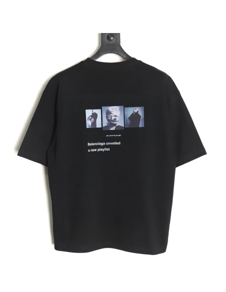 Balenciaga Musical Notes Oil Painting Print Short Sleeve,Balenciaga T Shirt,Tshirt,APPAREL