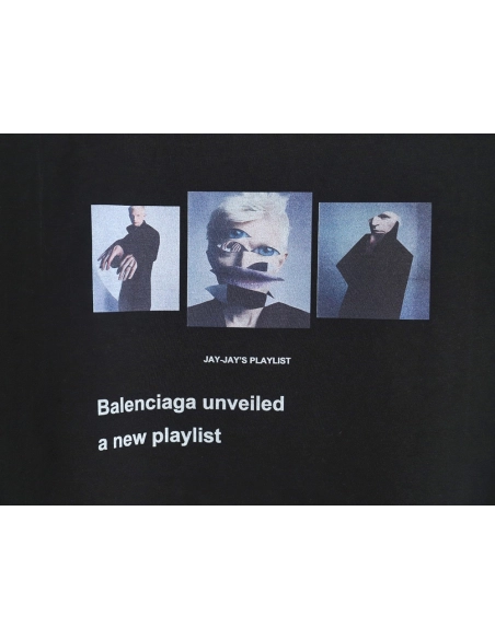 Balenciaga Musical Notes Oil Painting Print Short Sleeve,Balenciaga T Shirt,Tshirt,APPAREL