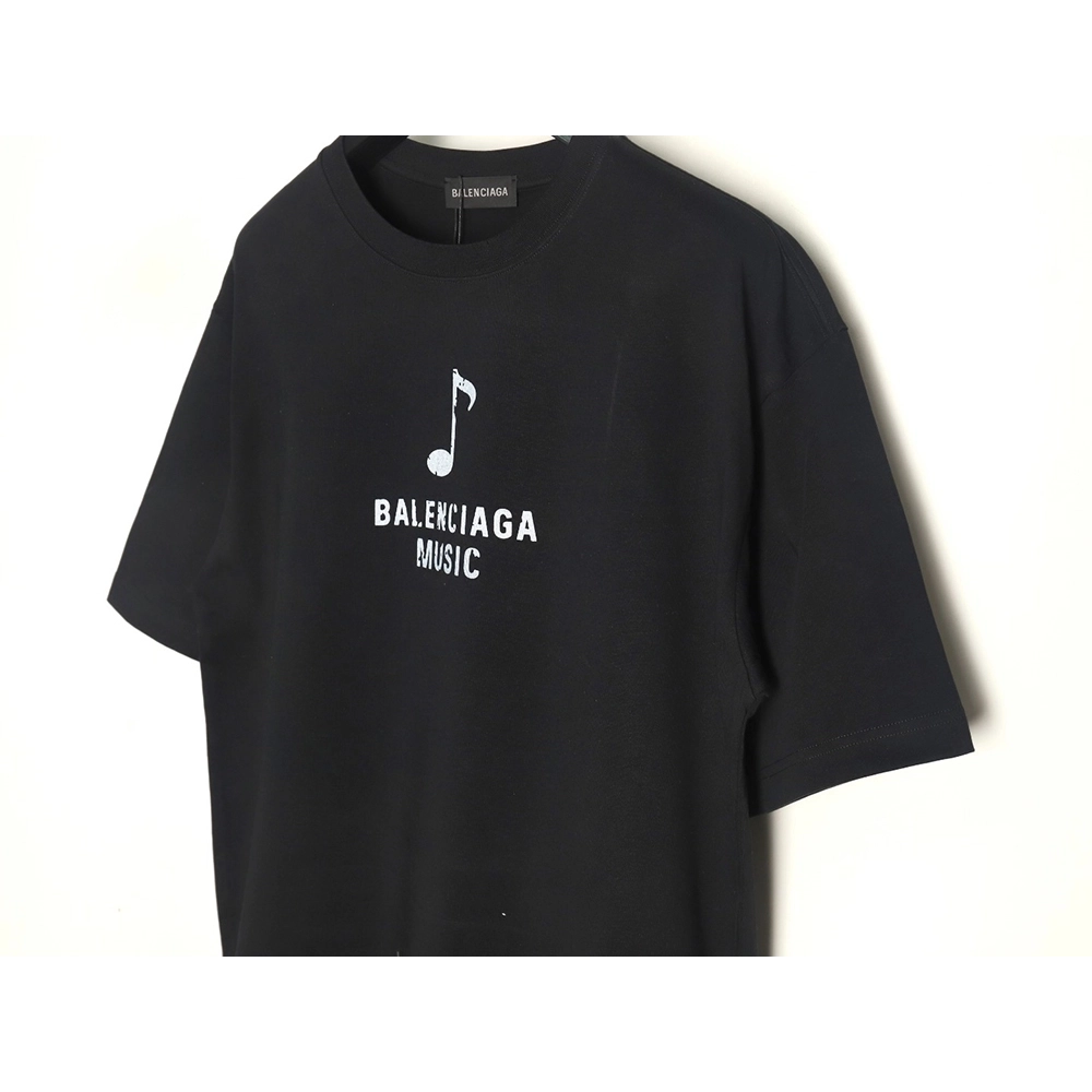 Balenciaga Musical Notes Oil Painting Print Short Sleeve,Balenciaga T Shirt,Tshirt,APPAREL