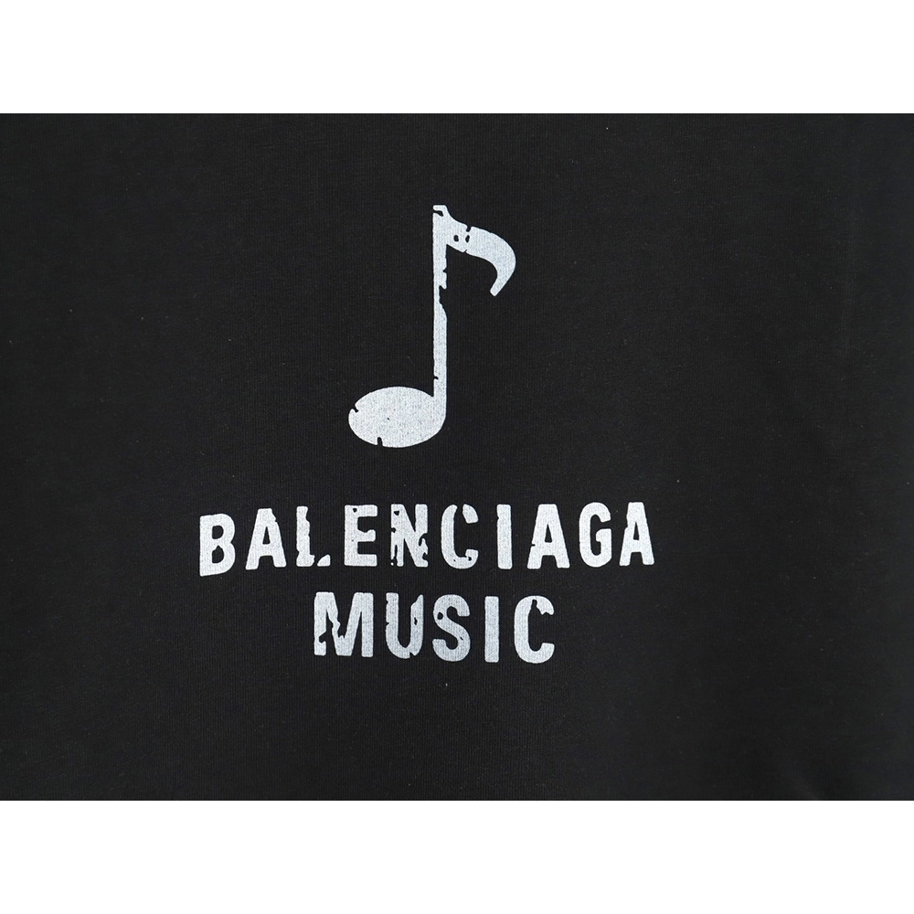 Balenciaga Musical Notes Oil Painting Print Short Sleeve,Balenciaga T Shirt,Tshirt,APPAREL