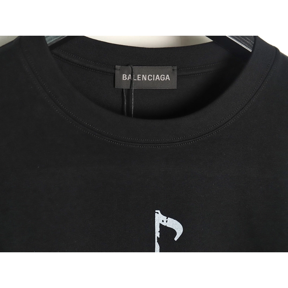 Balenciaga Musical Notes Oil Painting Print Short Sleeve,Balenciaga T Shirt,Tshirt,APPAREL