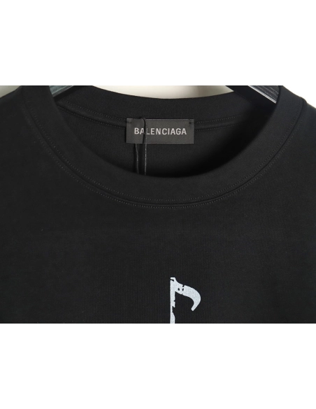 Balenciaga Musical Notes Oil Painting Print Short Sleeve,Balenciaga T Shirt,Tshirt,APPAREL