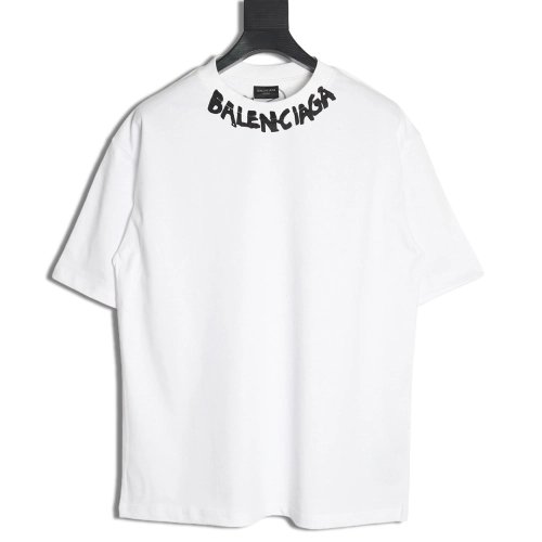 Balenciaga Neck Lettering Short Sleeve TShirt,Balenciaga T Shirt,Tshirt,APPAREL
