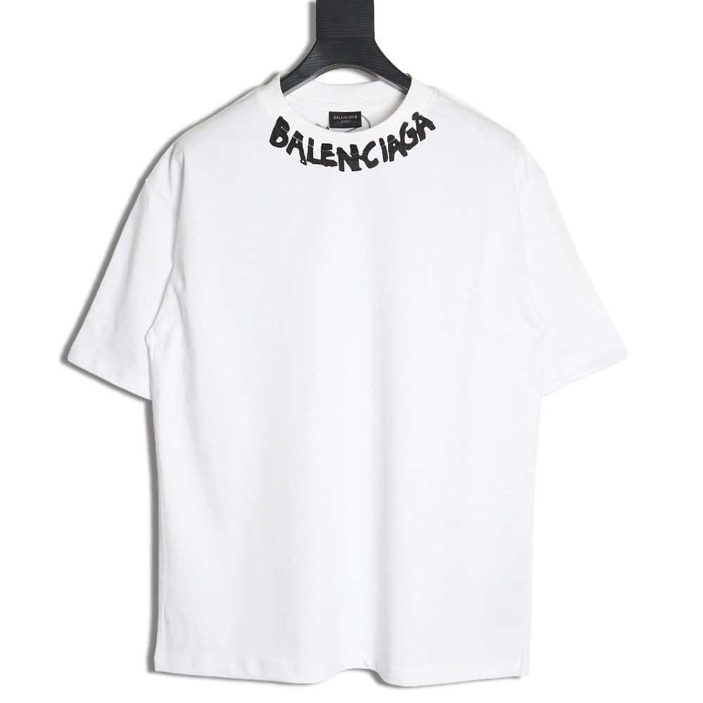 Balenciaga Neck Lettering Short Sleeve TShirt,Balenciaga T Shirt,Tshirt,APPAREL