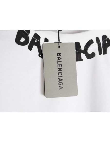 Balenciaga Neck Lettering Short Sleeve TShirt,Balenciaga T Shirt,Tshirt,APPAREL