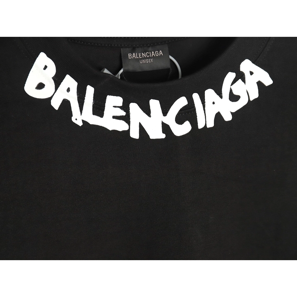 Balenciaga Neck Lettering Short Sleeve TShirt,Balenciaga T Shirt,Tshirt,APPAREL