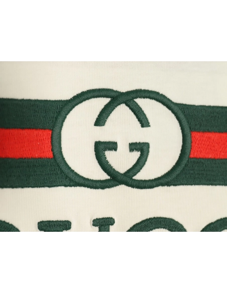 Gucci Double G stripe embroidered short sleeves,Gucci T Shirt,Tshirt,APPAREL
