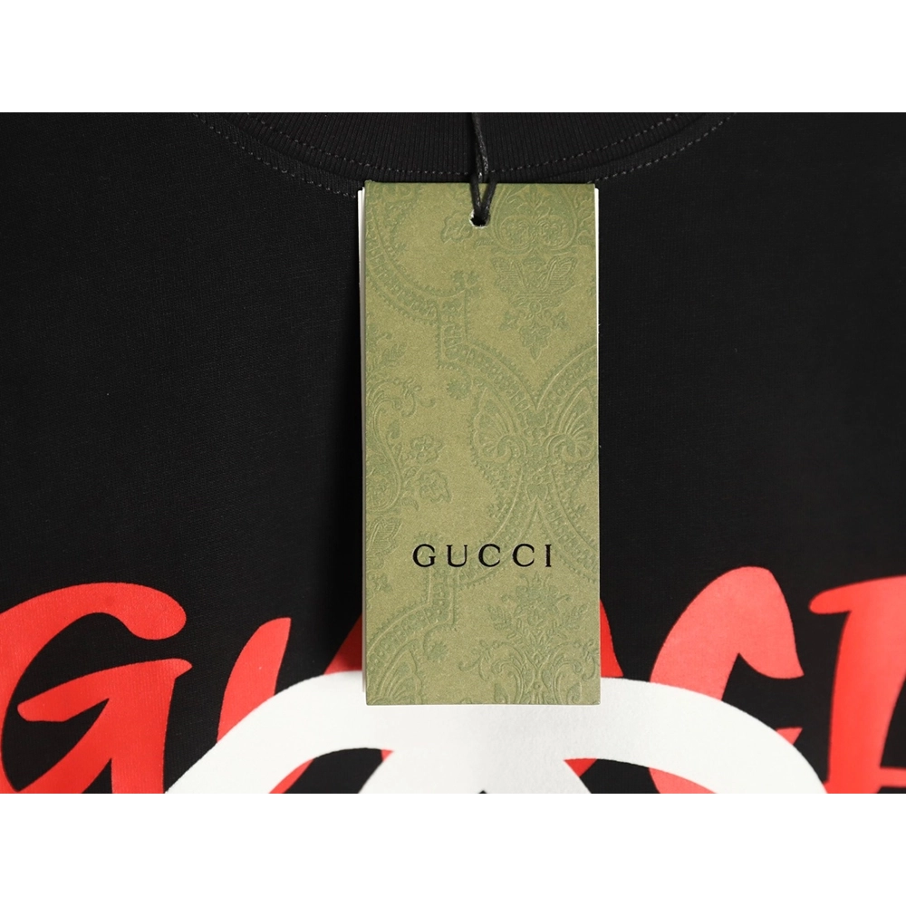 Gucci gradient slogan double G print short sleeves,Gucci T Shirt,Tshirt,APPAREL