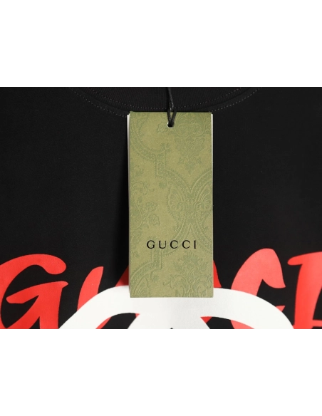 Gucci gradient slogan double G print short sleeves,Gucci T Shirt,Tshirt,APPAREL