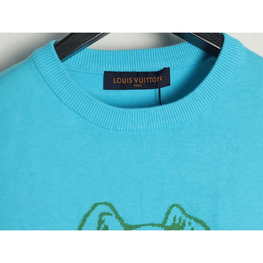 Louis Vuitton Puppy jacquard knit short sleeves,Louis Vuitton T Shirt,Tshirt,Hiqh quality low price,free shipping