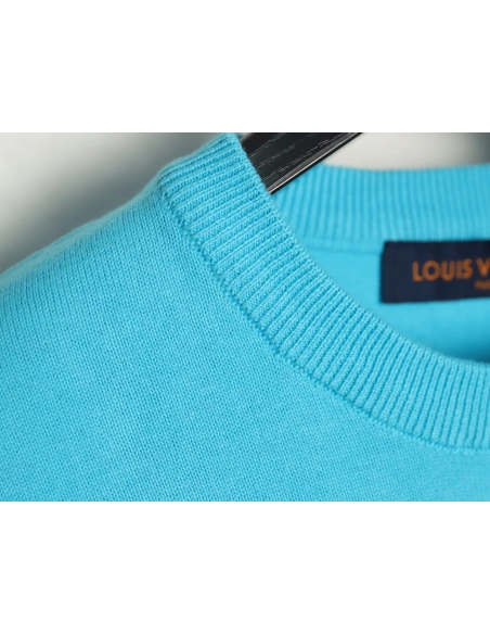 Louis Vuitton Puppy jacquard knit short sleeves,Louis Vuitton T Shirt,Tshirt,Hiqh quality low price,free shipping