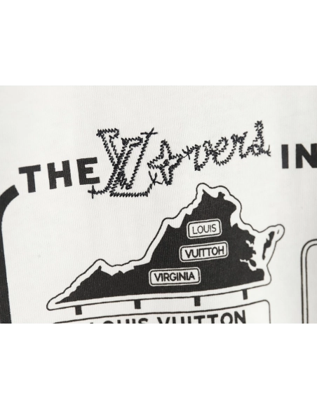 Louis Vuitton letter logo road sign print round neck short sleeves,Louis Vuitton T Shirt,Tshirt,Hiqh quality low price,free ship