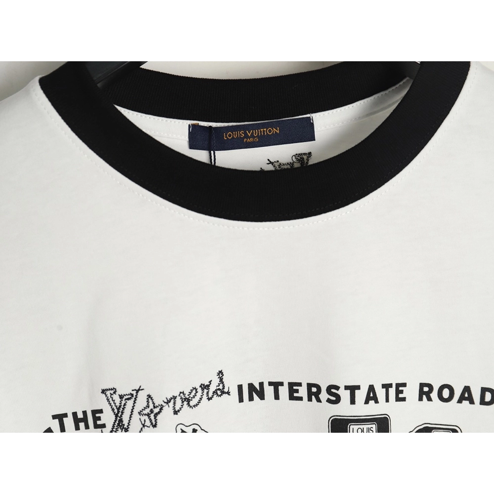 Louis Vuitton letter logo road sign print round neck short sleeves,Louis Vuitton T Shirt,Tshirt,Hiqh quality low price,free ship