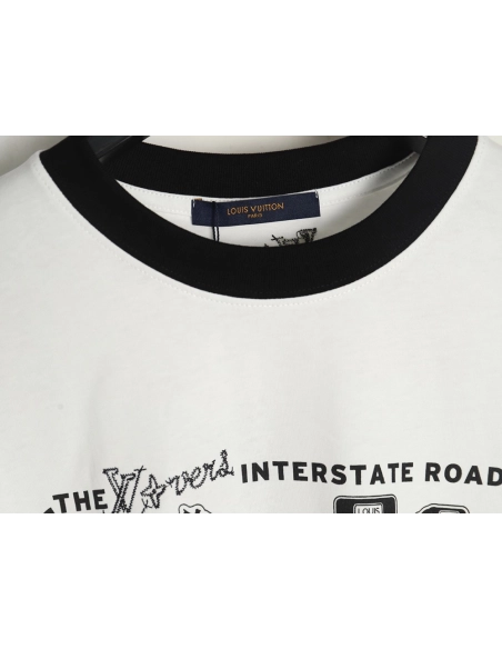 Louis Vuitton letter logo road sign print round neck short sleeves,Louis Vuitton T Shirt,Tshirt,Hiqh quality low price,free ship
