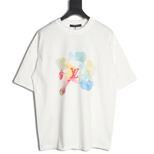 Louis Vuitton Watercolor Crew Neck Short Sleeve,Louis Vuitton T Shirt,Tshirt,Hiqh quality low price,free shipping