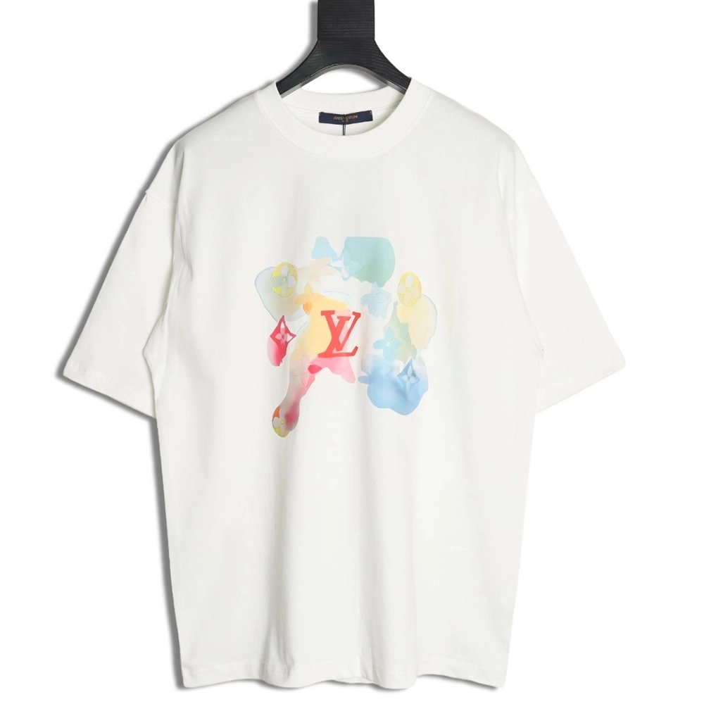 Louis Vuitton Watercolor Crew Neck Short Sleeve,Louis Vuitton T Shirt,Tshirt,Hiqh quality low price,free shipping