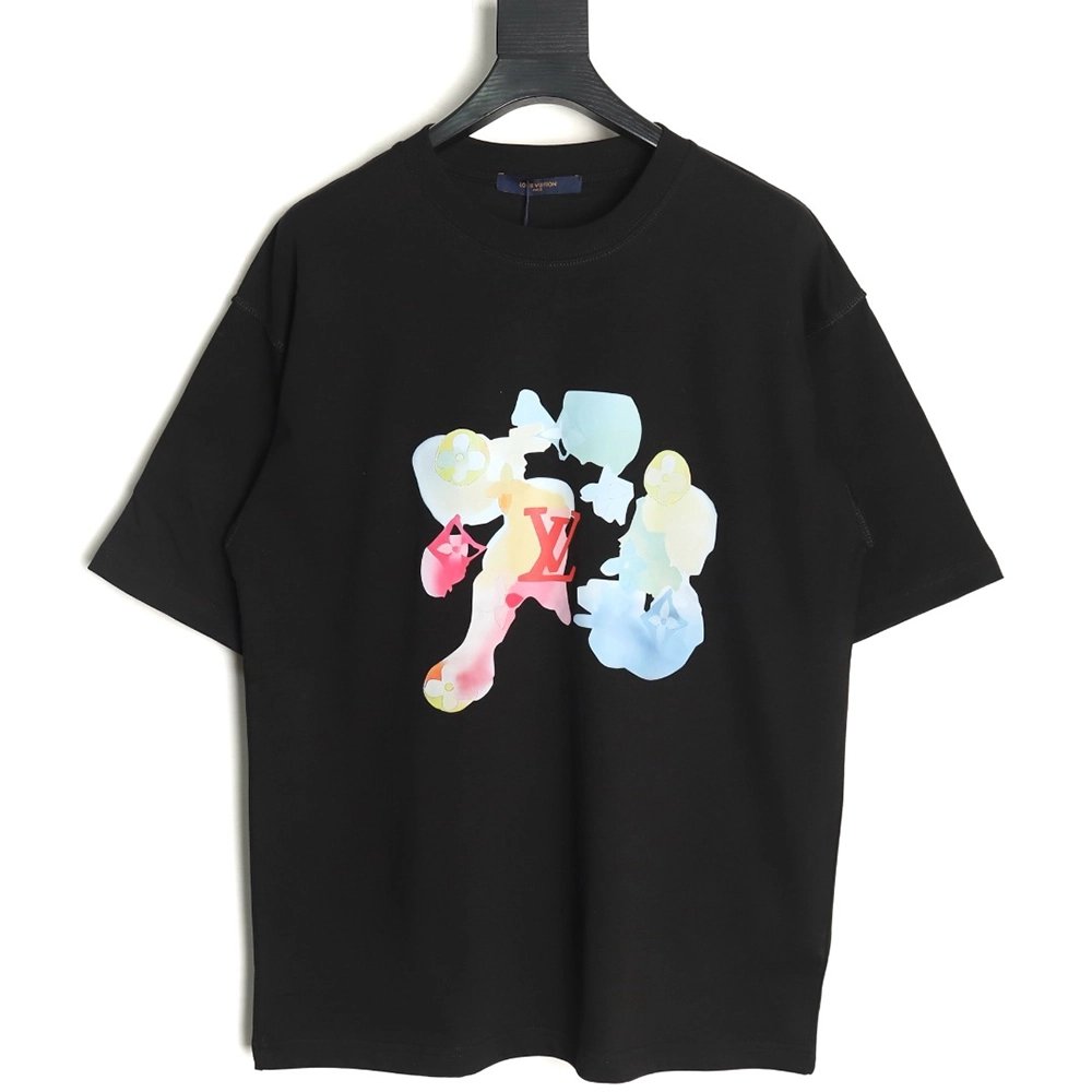 Louis Vuitton Watercolor Crew Neck Short Sleeve,Louis Vuitton T Shirt,Tshirt,Hiqh quality low price,free shipping