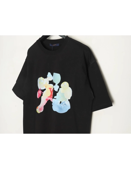 Louis Vuitton Watercolor Crew Neck Short Sleeve,Louis Vuitton T Shirt,Tshirt,Hiqh quality low price,free shipping