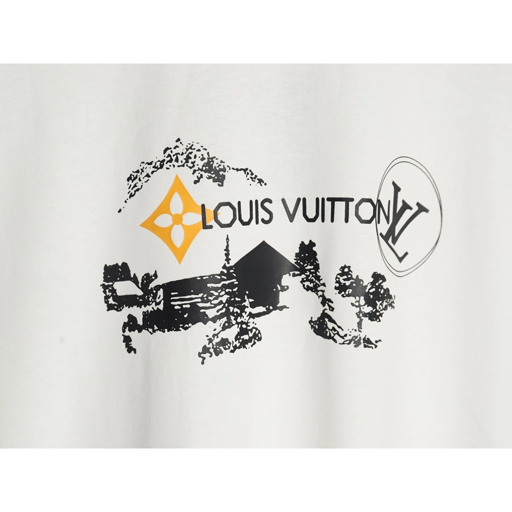 Louis Vuitton sketch lettering logo print short sleeves,Louis Vuitton T Shirt,Tshirt,Hiqh quality low price,free shipping