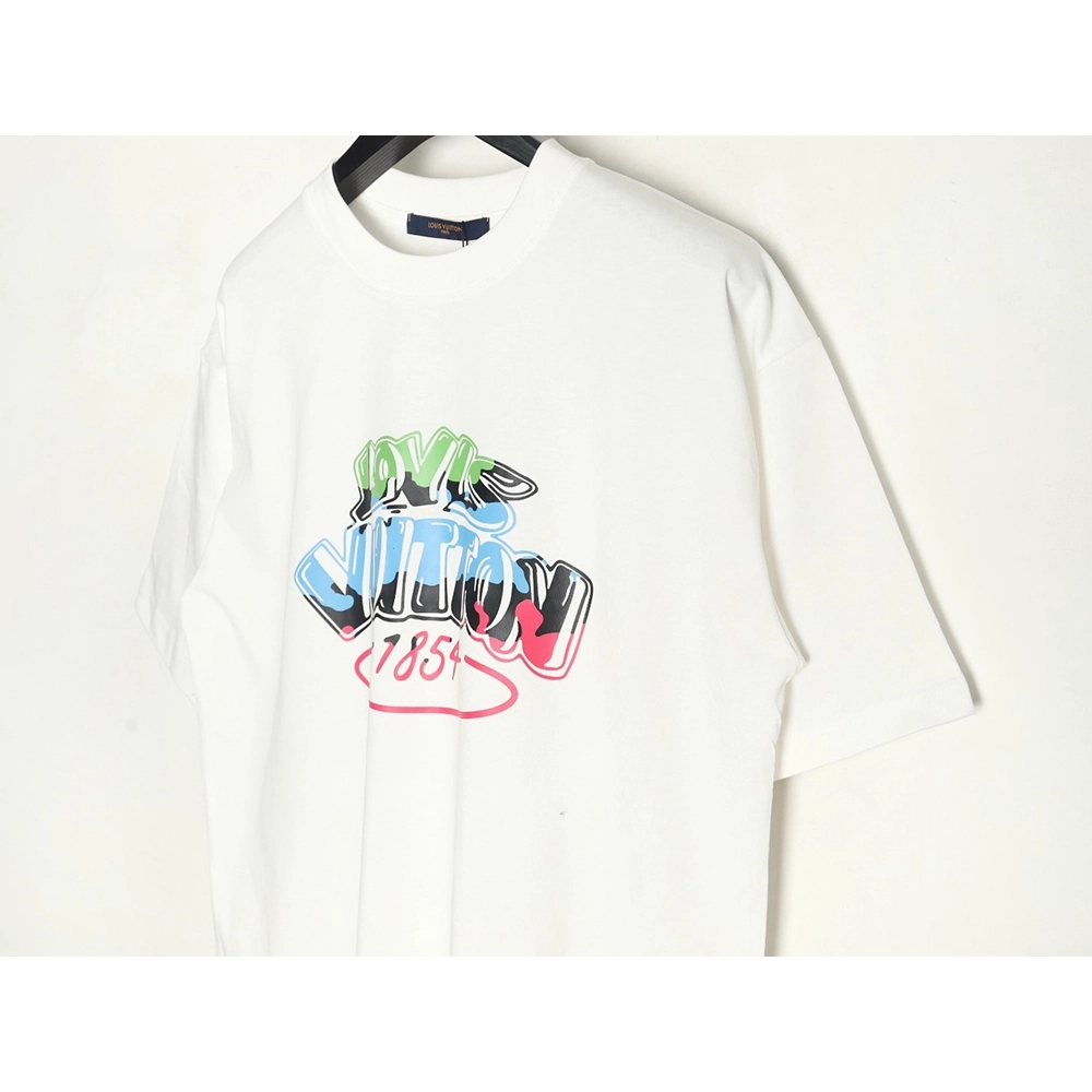 Louis Vuitton colorful lettering logo print short sleeves,Louis Vuitton T Shirt,Tshirt,Hiqh quality low price,free shipping