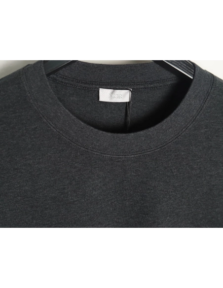 Dior Embroidered Lettering Grey Short Sleeve TShirt,Dior T Shirt,Tshirt,Hiqh quality low price,free shipping