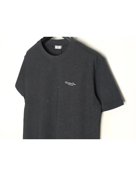 Dior Embroidered Lettering Grey Short Sleeve TShirt,Dior T Shirt,Tshirt,Hiqh quality low price,free shipping