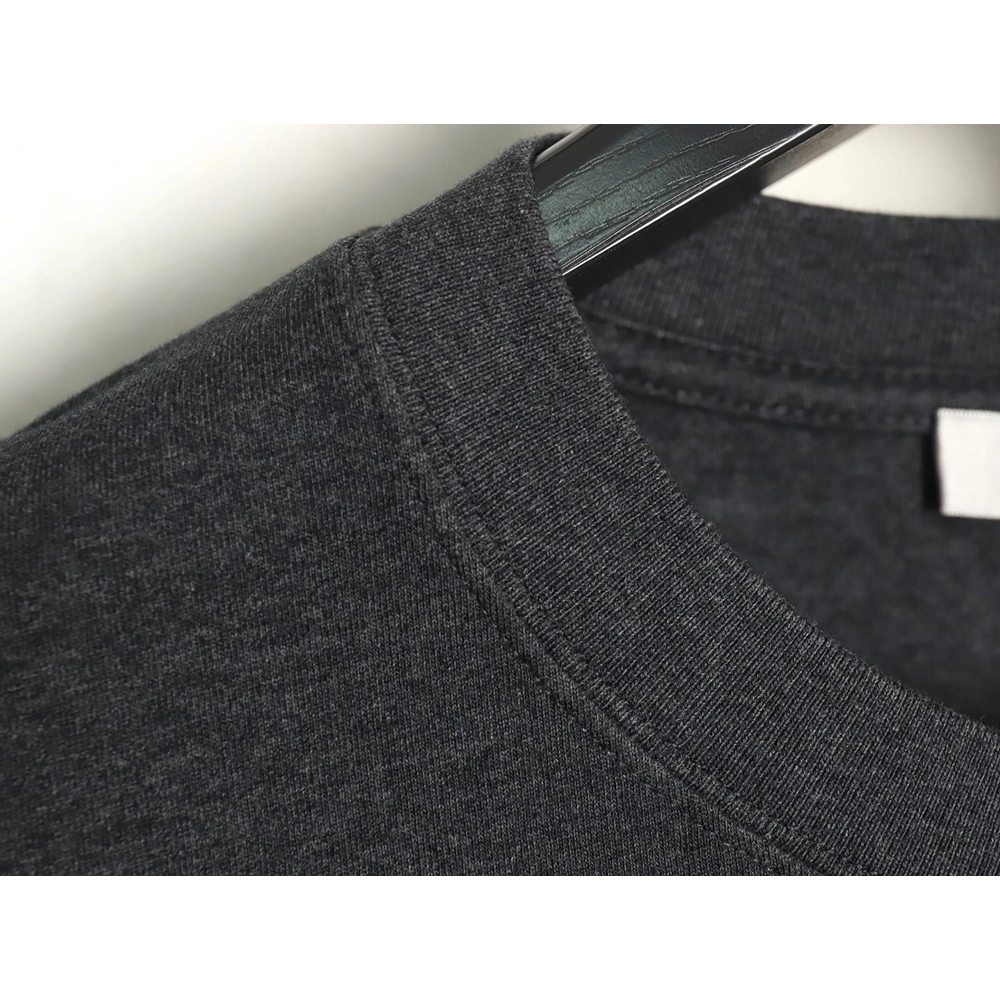 Dior Embroidered Lettering Grey Short Sleeve TShirt,Dior T Shirt,Tshirt,Hiqh quality low price,free shipping