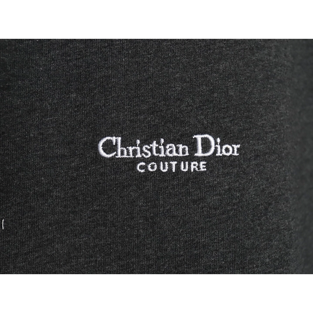 Dior Embroidered Lettering Grey Short Sleeve TShirt,Dior T Shirt,Tshirt,Hiqh quality low price,free shipping
