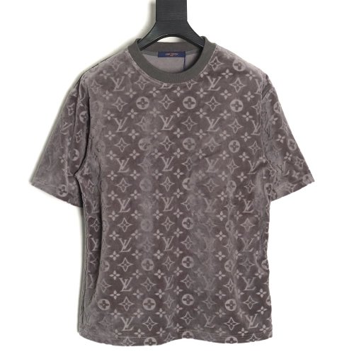 Louis Vuitton towel flocked presbyopia jacquard short sleeves,Louis Vuitton T Shirt,Tshirt,Hiqh quality low price,free shipping