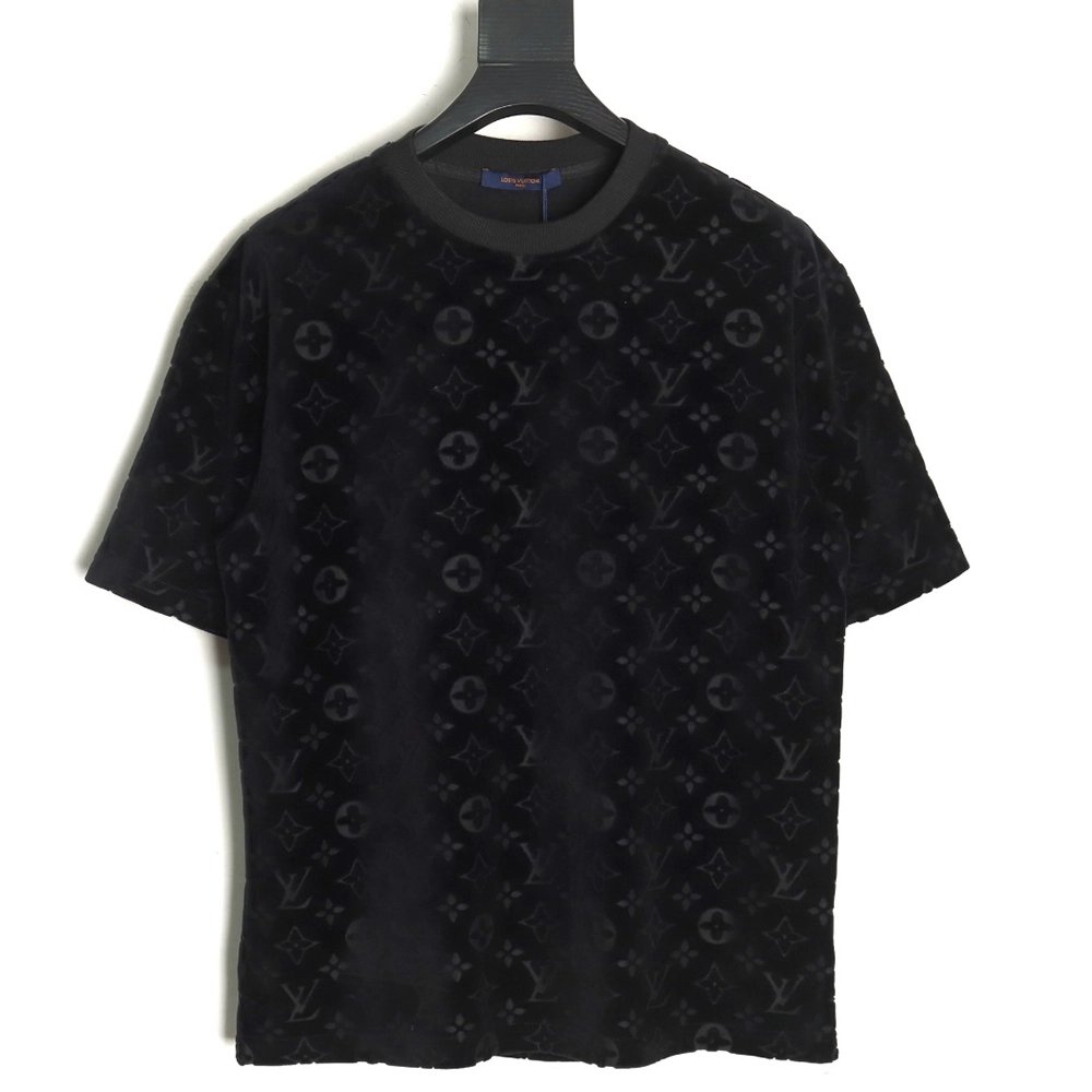Louis Vuitton towel flocked presbyopia jacquard short sleeves,Louis Vuitton T Shirt,Tshirt,Hiqh quality low price,free shipping