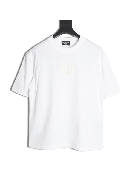 Balenciaga Double B towel embroidered short sleeves,Balenciaga T Shirt,Tshirt,Hiqh quality low price,free shipping