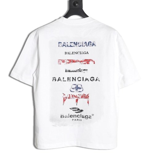 Balenciaga Back mottled multiline lettering short sleeves,Balenciaga T Shirt,Tshirt,Hiqh quality low price,free shipping