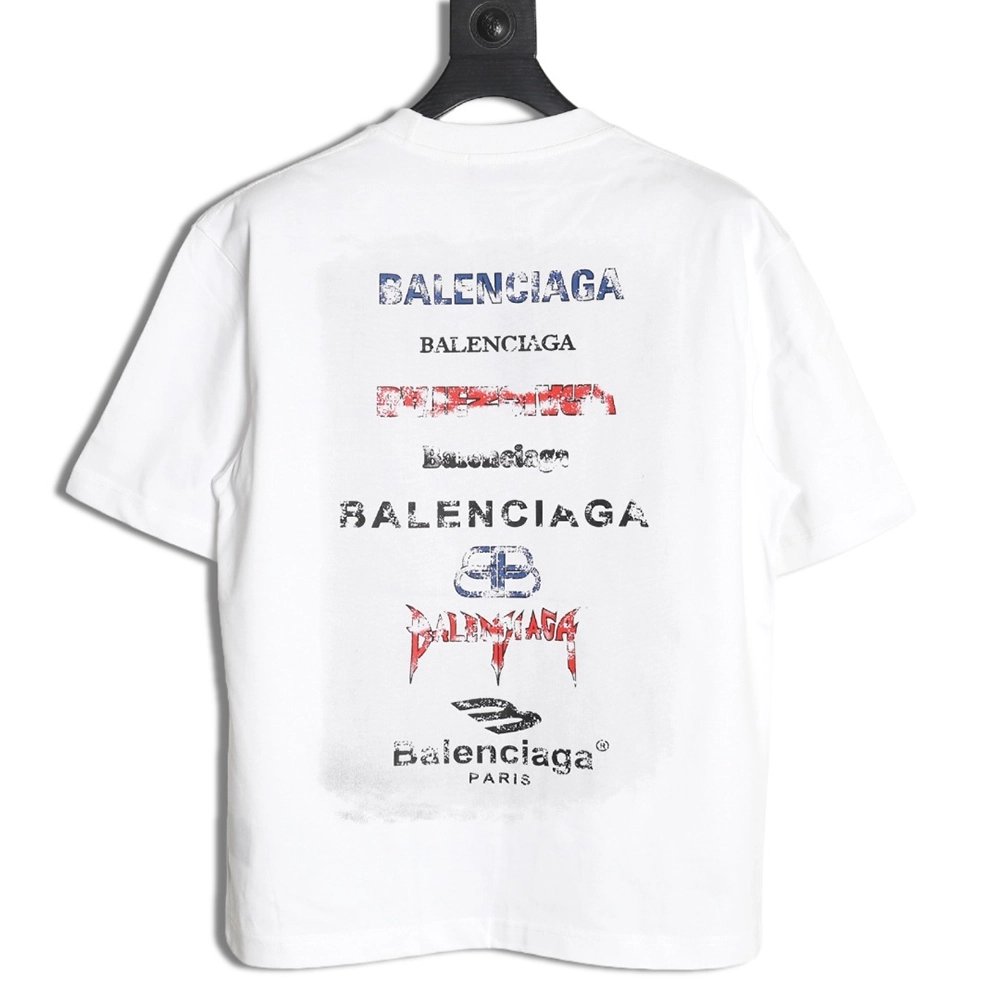Balenciaga Back mottled multiline lettering short sleeves,Balenciaga T Shirt,Tshirt,Hiqh quality low price,free shipping