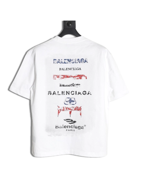 Balenciaga Back mottled multiline lettering short sleeves,Balenciaga T Shirt,Tshirt,Hiqh quality low price,free shipping