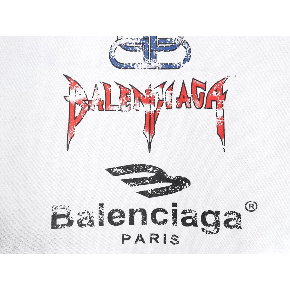 Balenciaga Back mottled multiline lettering short sleeves,Balenciaga T Shirt,Tshirt,Hiqh quality low price,free shipping