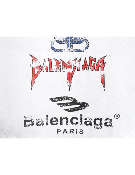 Balenciaga Back mottled multiline lettering short sleeves,Balenciaga T Shirt,Tshirt,Hiqh quality low price,free shipping