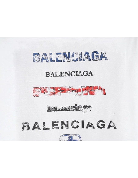 Balenciaga Back mottled multiline lettering short sleeves,Balenciaga T Shirt,Tshirt,Hiqh quality low price,free shipping