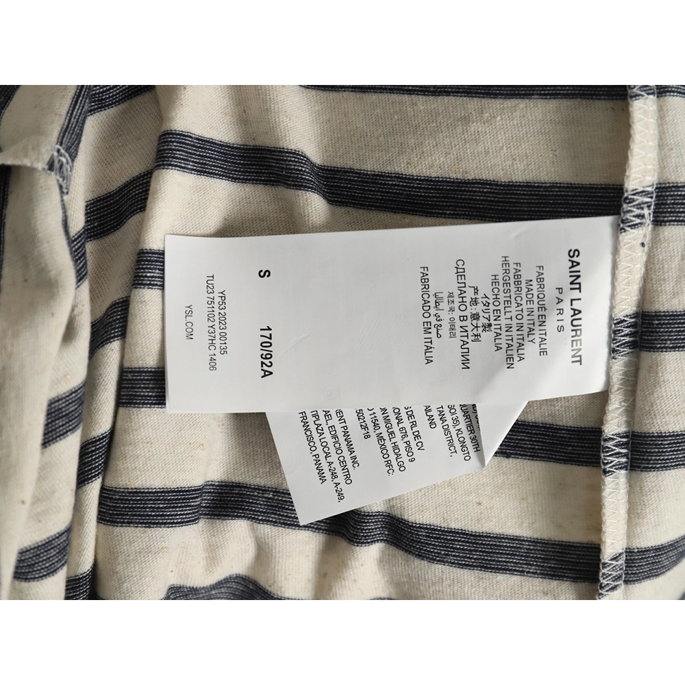 Saint Laurent black and white striped shortsleeved Tshirt,Saint Laurent T Shirt,Tshirt,Hiqh quality low price,free shipping