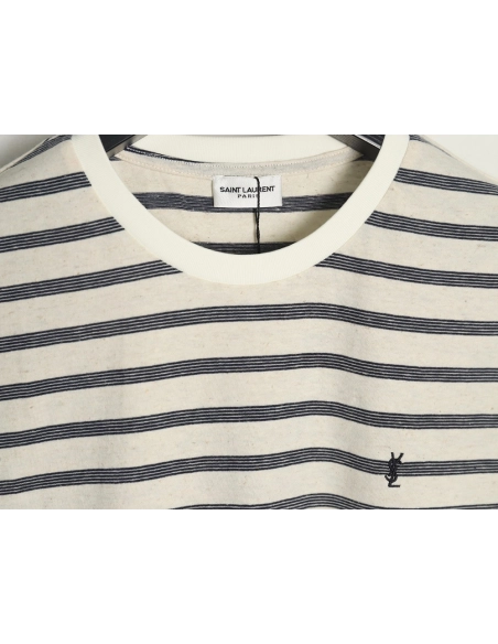 Saint Laurent black and white striped shortsleeved Tshirt,Saint Laurent T Shirt,Tshirt,Hiqh quality low price,free shipping