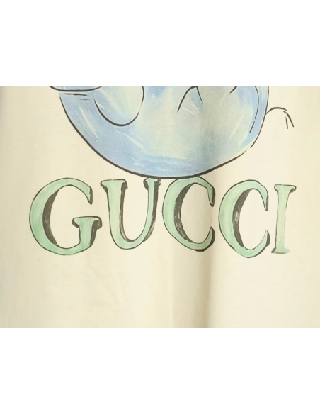 Gucci funny cartoon print round neck short sleeves,Gucci T Shirt,Tshirt,Hiqh quality low price,free shipping