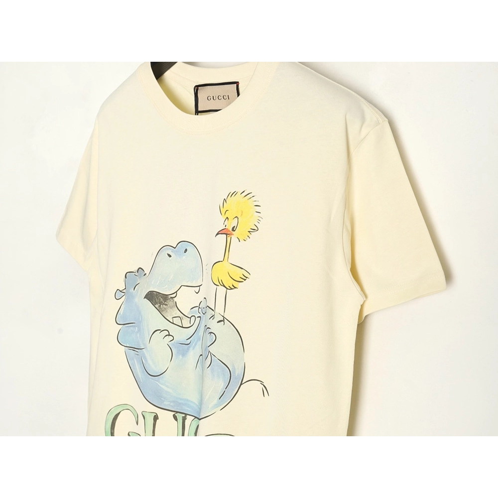 Gucci funny cartoon print round neck short sleeves,Gucci T Shirt,Tshirt,Hiqh quality low price,free shipping
