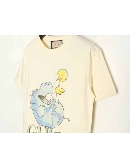 Gucci funny cartoon print round neck short sleeves,Gucci T Shirt,Tshirt,Hiqh quality low price,free shipping