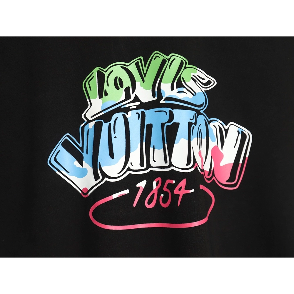 Louis Vuitton colorful lettering logo print short sleeves,Louis Vuitton T Shirt,Tshirt,Hiqh quality low price,free shipping