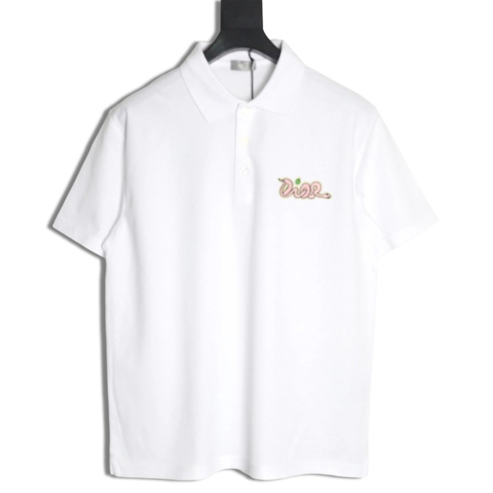 Dior KAWS Year of the Snake logo shortsleeved polo shirt,Dior Shirt,Shirt,Hiqh quality low price,free shipping