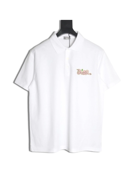 Dior KAWS Year of the Snake logo shortsleeved polo shirt,Dior Shirt,Shirt,Hiqh quality low price,free shipping