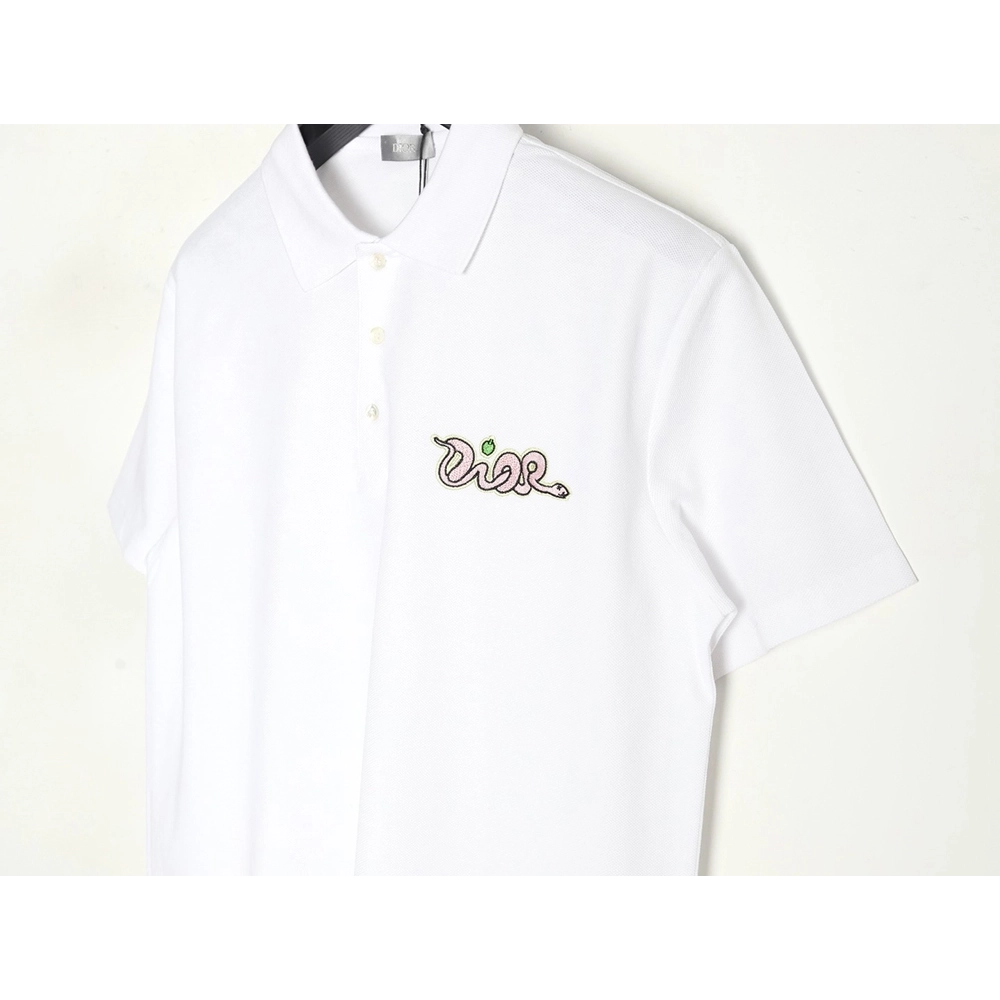 Dior KAWS Year of the Snake logo shortsleeved polo shirt,Dior Shirt,Shirt,Hiqh quality low price,free shipping