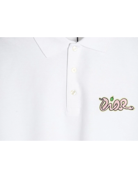Dior KAWS Year of the Snake logo shortsleeved polo shirt,Dior Shirt,Shirt,Hiqh quality low price,free shipping