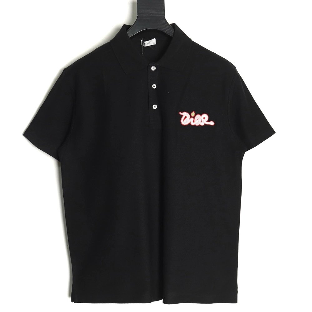 Dior KAWS Year of the Snake logo shortsleeved polo shirt,Dior Shirt,Shirt,Hiqh quality low price,free shipping