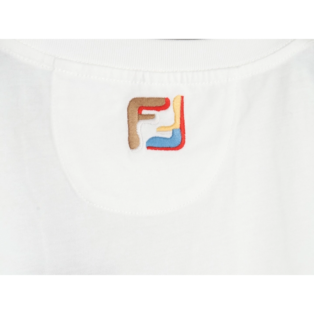 Fendi FF colorful embroidered pocket zipper shortsleeved Tshirt,Fendi T Shirt,Tshirt,Hiqh quality low price,free shipping