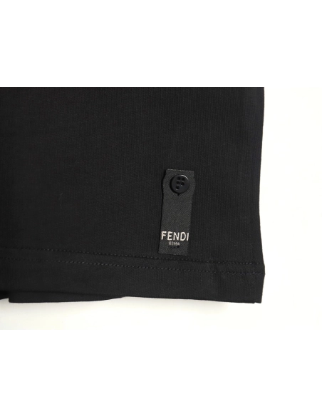 Fendi FF colorful embroidered pocket zipper shortsleeved Tshirt,Fendi T Shirt,Tshirt,Hiqh quality low price,free shipping